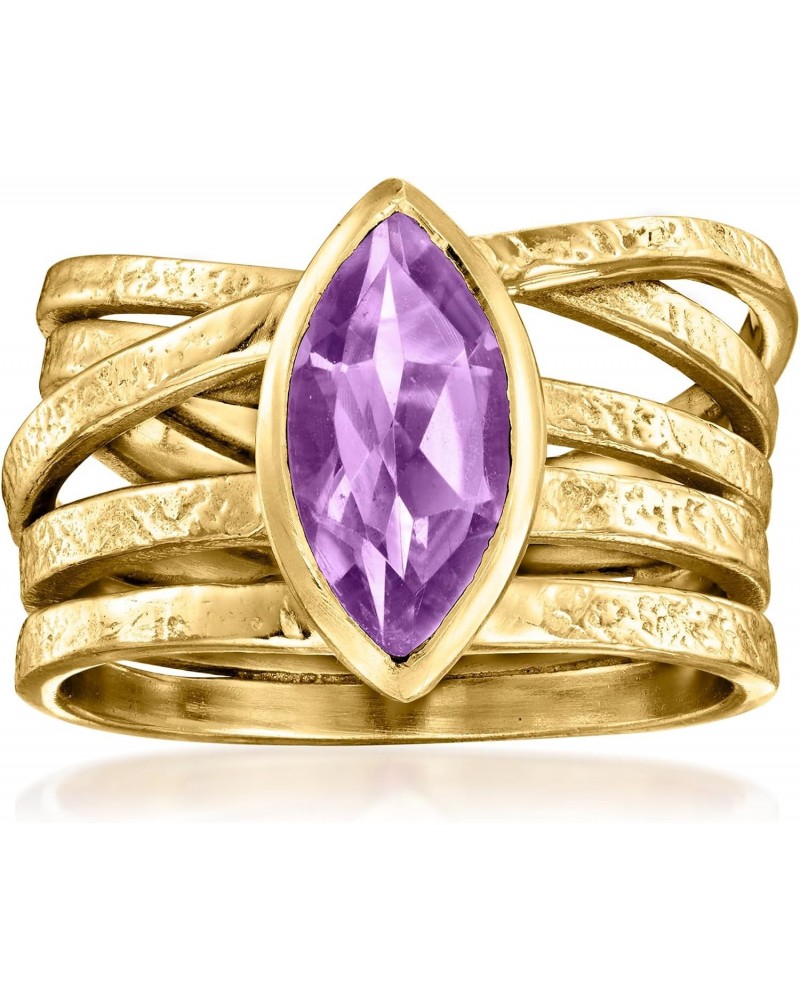 1.60 Carat Amethyst Highway Ring in 18kt Gold Over Sterling $28.70 Rings