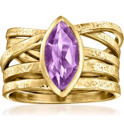 1.60 Carat Amethyst Highway Ring in 18kt Gold Over Sterling $28.70 Rings