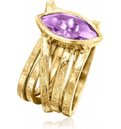 1.60 Carat Amethyst Highway Ring in 18kt Gold Over Sterling $28.70 Rings