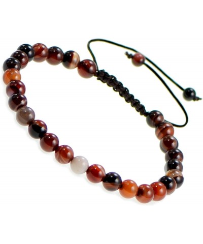 Natural 6mm Gemstone Bracelets Healing Power Crystal Macrame Adjustable 7-9 Inch 16 Red Black Dream Agate $5.50 Bracelets