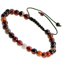 Natural 6mm Gemstone Bracelets Healing Power Crystal Macrame Adjustable 7-9 Inch 16 Red Black Dream Agate $5.50 Bracelets