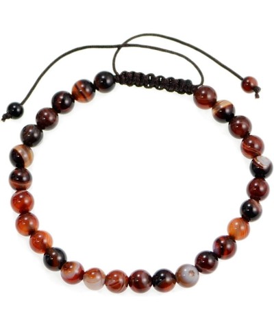 Natural 6mm Gemstone Bracelets Healing Power Crystal Macrame Adjustable 7-9 Inch 16 Red Black Dream Agate $5.50 Bracelets