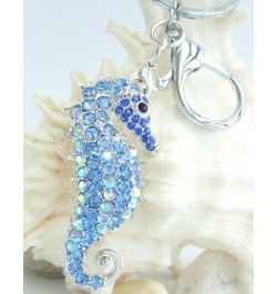 Sindary Charming Animal 2.16" Seahorse Keychain Pendant Rhinestone Crystal K2254 Silver-Tone Blue $11.51 Pendants