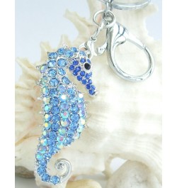 Sindary Charming Animal 2.16" Seahorse Keychain Pendant Rhinestone Crystal K2254 Silver-Tone Blue $11.51 Pendants