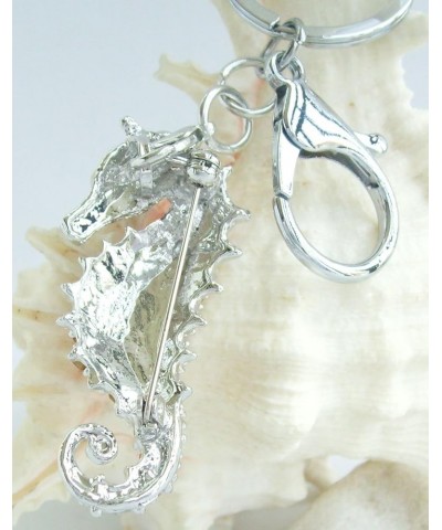 Sindary Charming Animal 2.16" Seahorse Keychain Pendant Rhinestone Crystal K2254 Silver-Tone Blue $11.51 Pendants