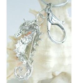 Sindary Charming Animal 2.16" Seahorse Keychain Pendant Rhinestone Crystal K2254 Silver-Tone Blue $11.51 Pendants