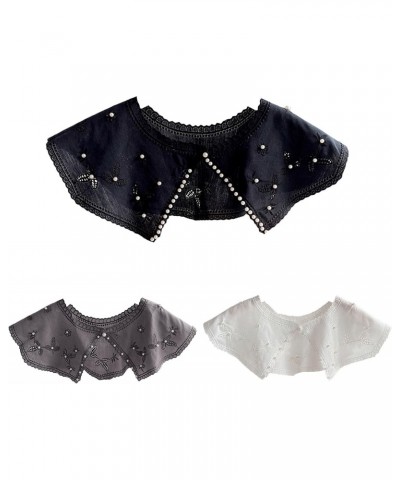 Embroidery Collar Lace Collar Women False Collar Short Shawl Collar Detachable Collar For Dress Faux Collar $11.10 Necklaces