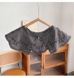 Embroidery Collar Lace Collar Women False Collar Short Shawl Collar Detachable Collar For Dress Faux Collar $11.10 Necklaces