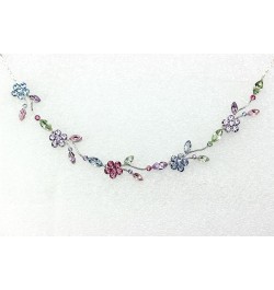 Gorgeous Rhinestone Crystal Floral Necklace Earrings Set Multicolors $23.43 Jewelry Sets