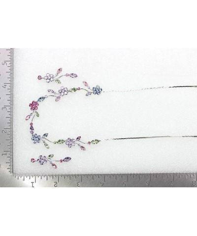 Gorgeous Rhinestone Crystal Floral Necklace Earrings Set Multicolors $23.43 Jewelry Sets