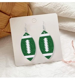 Handmade Lightweight Bohemian Faux Leather Football Dangle Drop Earrings Unique Sparkly Glitter Ball Earrings for Women Girls...