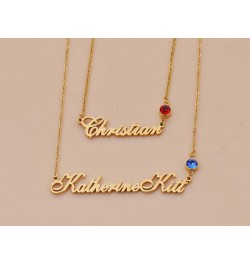 Custom Name Choker with Birthstone Everyday Name Necklace for Women $9.46 Necklaces