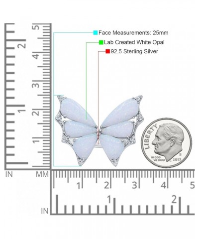 Butterfly Petite Dainty Thumb Ring Lab Created Opal Fashion Ring 925 Sterling Silver Lab Created White Opal $45.36 Others