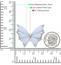 Butterfly Petite Dainty Thumb Ring Lab Created Opal Fashion Ring 925 Sterling Silver Lab Created White Opal $45.36 Others