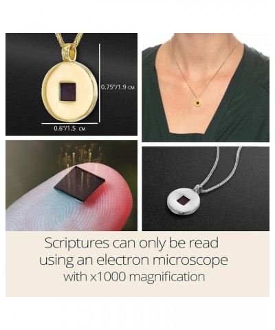 Christian Necklace with Smallest Nano Bible - on Stylish Round Pendant for Women with Entire KJV New Testament Holy Scripture...