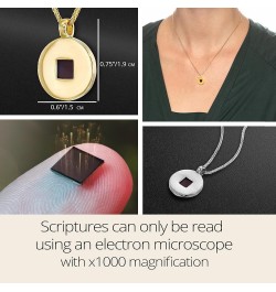 Christian Necklace with Smallest Nano Bible - on Stylish Round Pendant for Women with Entire KJV New Testament Holy Scripture...