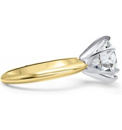 CZ Ring Round Yellow Gold Wedding Engagement Heavy Band 14k Cubic Zirconia Simulant Solitaire 6 prong 3ct $187.20 Rings