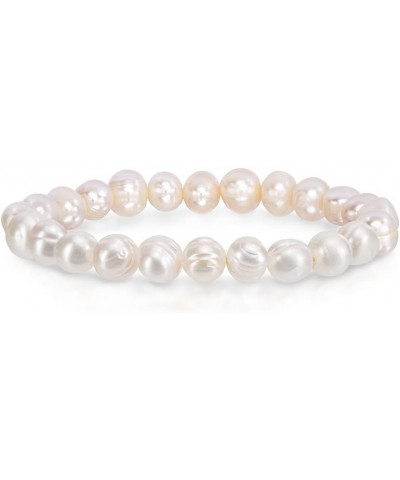 8-9MM Cultured Freshwater Baroque Pearl Stretch Bracelet 7 Inches. Available In a Range of Beautiful Colors, For Women & Girl...