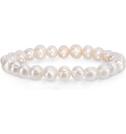 8-9MM Cultured Freshwater Baroque Pearl Stretch Bracelet 7 Inches. Available In a Range of Beautiful Colors, For Women & Girl...