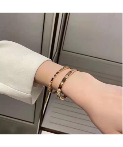 Men Women Bracelet 18K Gold Plated Classic Style Couple Bracelet Jewelry Gifts Christmas Waterproof Summer 21cm No diamonds2 ...