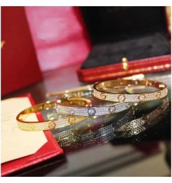 Men Women Bracelet 18K Gold Plated Classic Style Couple Bracelet Jewelry Gifts Christmas Waterproof Summer 21cm No diamonds2 ...