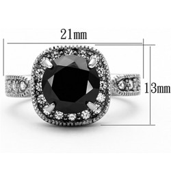 3 Carat Round Cut Black Cubic Zirconia Stainless Steel Halo Engagement Ring Size 5-10 $10.12 Rings