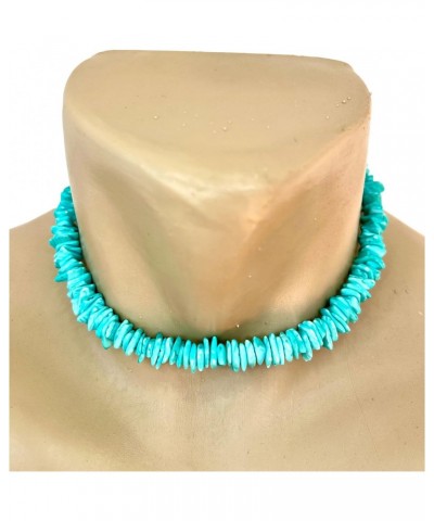 Light Blue Puka Shell Chip VSCO Choker Necklace $9.66 Necklaces