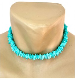 Light Blue Puka Shell Chip VSCO Choker Necklace $9.66 Necklaces