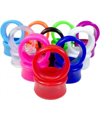 10 PAIR SET - Solid Color Acrylic Ear Tunnels Plugs Gauges Earlets - up to size 30mm! 11/16" (18mm) $11.73 Body Jewelry