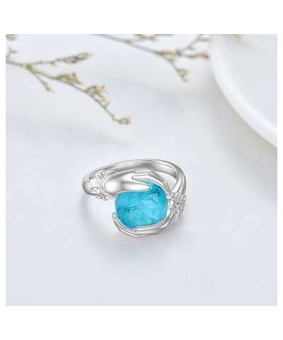 925 Sterling Silver Hug Ring Blue Hug Ring for Women Birthday Wedding Valentine's Day Mother's Day Christmas gifts for Your W...