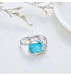 925 Sterling Silver Hug Ring Blue Hug Ring for Women Birthday Wedding Valentine's Day Mother's Day Christmas gifts for Your W...