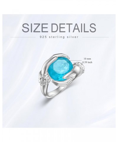 925 Sterling Silver Hug Ring Blue Hug Ring for Women Birthday Wedding Valentine's Day Mother's Day Christmas gifts for Your W...