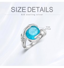 925 Sterling Silver Hug Ring Blue Hug Ring for Women Birthday Wedding Valentine's Day Mother's Day Christmas gifts for Your W...