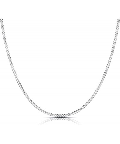 Sterling Silver Cuban Link Chain for Women, 0.8MM 1MM 1.2MM 1.6MM 1.8MM 2.0MM Width 16" 18" 20" 22" 24" Length 16 Inches 1.0M...