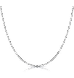 Sterling Silver Cuban Link Chain for Women, 0.8MM 1MM 1.2MM 1.6MM 1.8MM 2.0MM Width 16" 18" 20" 22" 24" Length 16 Inches 1.0M...