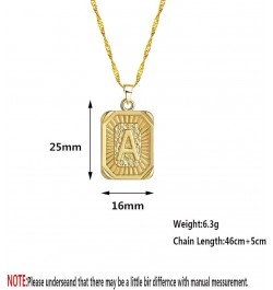 Square Initial Letter Pendant Necklace for Men Women Yellow Gold Plated Captial Letter Pendant Initial Necklace R $5.89 Neckl...