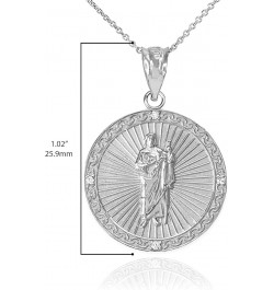 .925 Sterling Silver Cubic Zirconia 1" Saint Jude Thaddeus Patron Saint of Lost Causes Pendant Necklace - Choose Pendant Only...