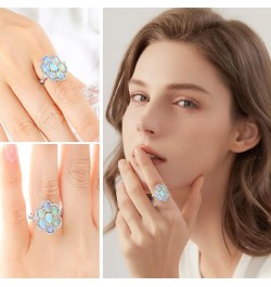 Natural Opal Women's Rings 925 Sterling Silver Genuine 10 Pear Opal 1.5 Ct and Topaz Gemstone Birthstone Engagement Promise f...