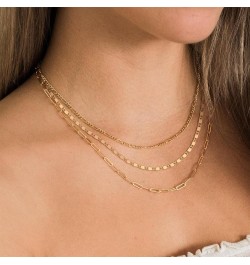 Gold Necklace for Women,Dainty 14K Gold Plated Layered Necklaces for Women Trendy Triple Chain Necklace Stack Jewelry for Wom...