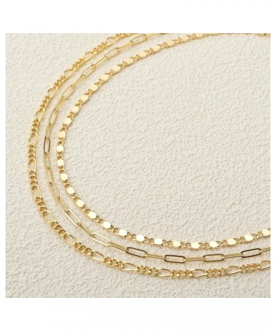 Gold Necklace for Women,Dainty 14K Gold Plated Layered Necklaces for Women Trendy Triple Chain Necklace Stack Jewelry for Wom...