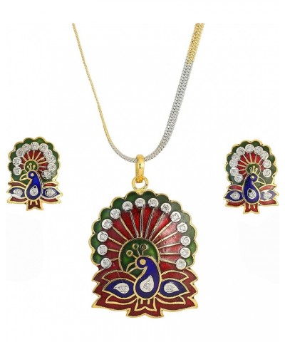 Indian Bollywood Delicate Creative Designer Jewelry Pendant Set Colorful in Gold or Silver Tone for Women. Red 3 $10.00 Jewel...