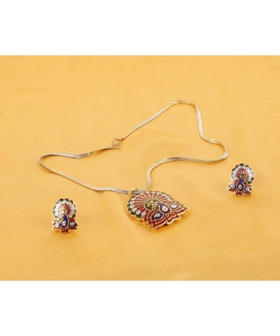 Indian Bollywood Delicate Creative Designer Jewelry Pendant Set Colorful in Gold or Silver Tone for Women. Red 3 $10.00 Jewel...