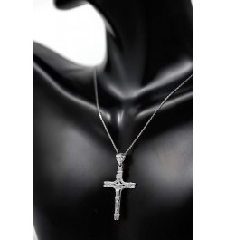 Sterling Silver INRI Crucifix Jesus on the Cross Pendant Necklace 16 Inches $14.28 Necklaces