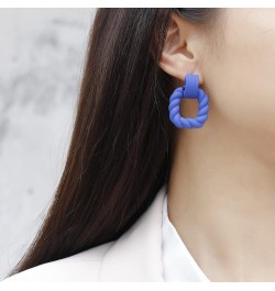 Rectangle Earrings for Women, Acrylic Square Earrings Twisted Geometric Statement Earrings Royal Blue $8.39 Earrings