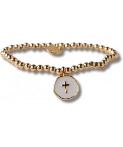 Faith Over Fear Cross Stretchable Bracelets for Women Inspirational Jewelry with Message on Card WHITE CROSS $14.19 Bracelets