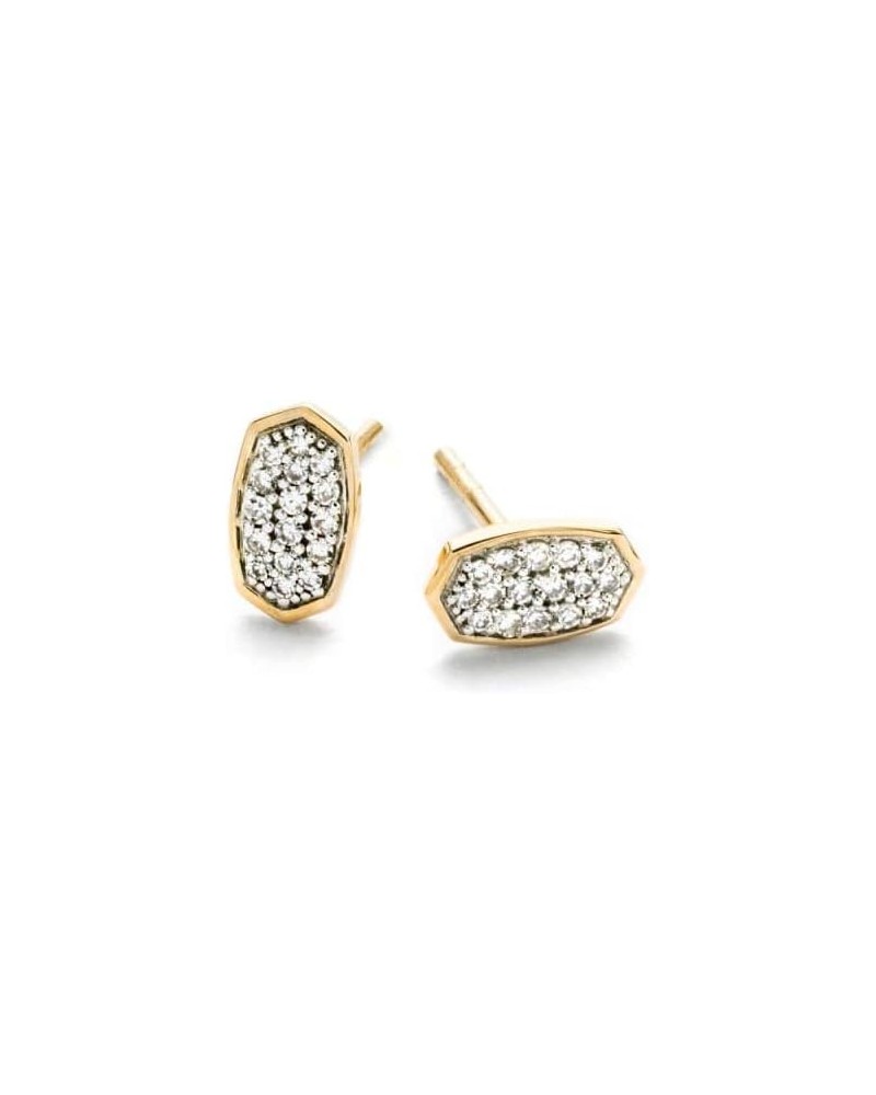 White Diamond Marisa Stud Earrings in 14k Gold, Fine Jewelry for Women 14K YELLOW GOLD - CRYSTAL CLEAR DIAMOND $195.65 Earrings