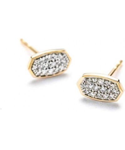 White Diamond Marisa Stud Earrings in 14k Gold, Fine Jewelry for Women 14K YELLOW GOLD - CRYSTAL CLEAR DIAMOND $195.65 Earrings