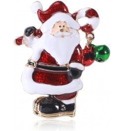 Unique Santa Claus Christmas Brooch Pin Jingle Bell Dangling Candy Cane Enamel Pins Clip Lapel Sweater Scarves Hat Dress Badg...