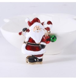 Unique Santa Claus Christmas Brooch Pin Jingle Bell Dangling Candy Cane Enamel Pins Clip Lapel Sweater Scarves Hat Dress Badg...