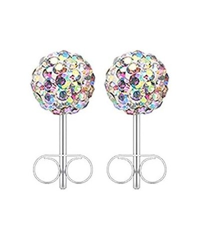 Multi-Sprinkle Dot Multi Gem Aurora Ball Ear Stud Earrings Aurora Borealis, Ball Size: 4mm $10.19 Earrings